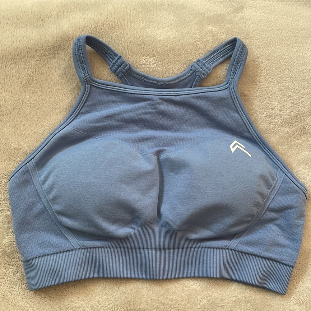 Oner Active Effortless Seamless High Neck Bralette - Light Denim